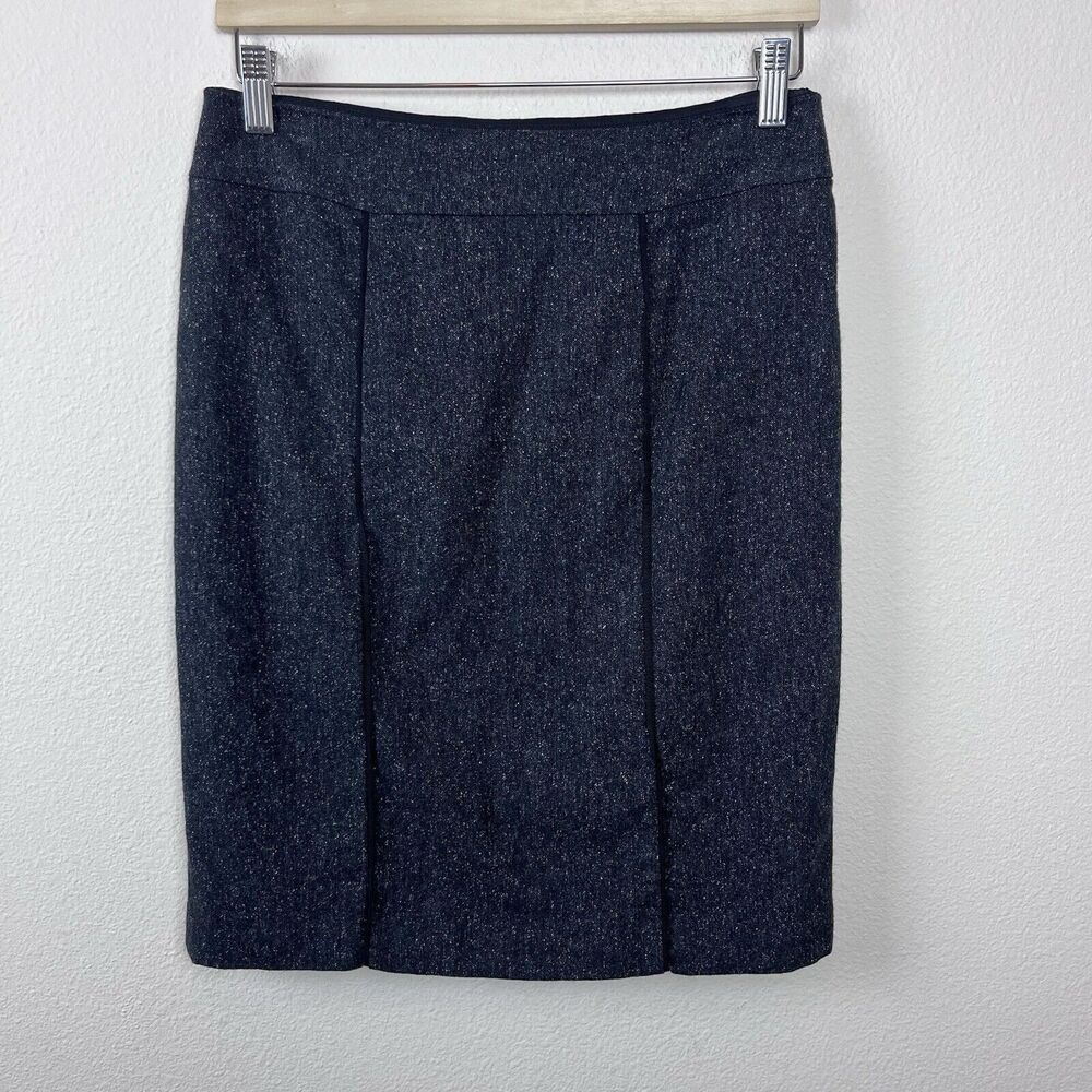 Le Chateau Skirt Womens Six Wool Silk Blend Tweed Office Corporate Pencil Gray